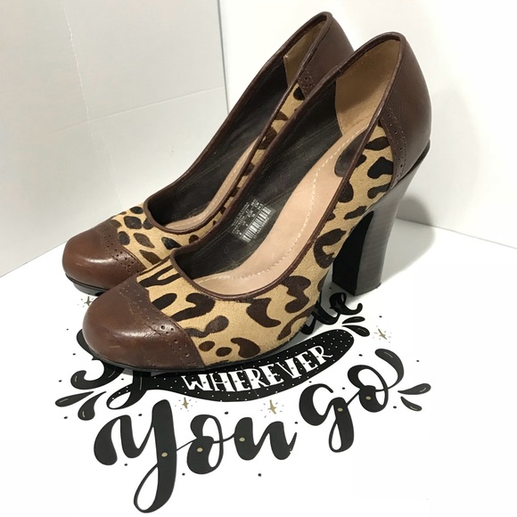 FOSSIL SAHARA HEELS PUMPS CHEETAH LEOPARD ANIMAL 8 - Picture 6 of 9
